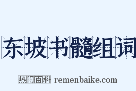 东坡书髓组词是什么意思的图片